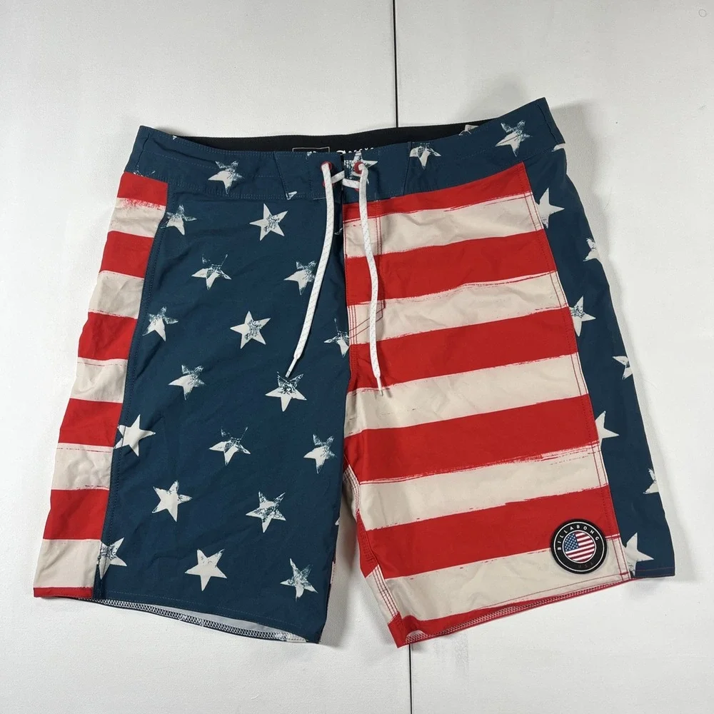 Billabong Dbah Pro Board Shorts American Flag Surf Free Or Die Men's 34